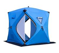TUPOSTAR Tente De PêChe sur Glace IsoléE Et Pliable, Abri De PêChe sur Glace en Tissu Oxford 3 Couches, Abri De PêChe sur Glace Portable, pour Camping par Temps Froid,Bleu