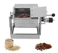 TUPOSTAR TorréFacteur De Grains De Café, Machine De TorréFaction à Tambour en Acier Inoxydable, TorréFacteur à Gaz Combustible à Combustion Directe, pour Arachides,Argent