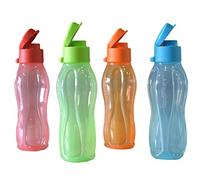 Tupperware Aquasafe Lot de 4 bouteilles à rabat en plastique Multicolore 310 ml