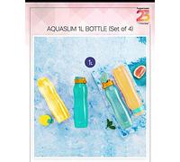 Tupperware Aquaslim 1l Fliptop Bottle 4pc