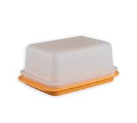 Tupperware Beurrier orange et blanc pour beurre jusqu'à 6,5 cm de hauteur C21 (avec cuillère chinoise)