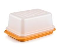 Tupperware Beurrier orange et blanc pour beurre jusqu'à 6,5 cm de hauteur C21 (avec cuillère chinoise)