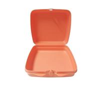 Tupperware Boîte à sandwich originale orange - Boîte à sandwich carrée avec charnière et verrouillage - Boîte à déjeuner sans BPA pour sandwichs, collations, école et bureau
