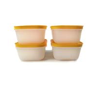 Tupperware Boîte Igloo 450 ML Blanc Orange (4) + Chiffon en Microfibre 10225