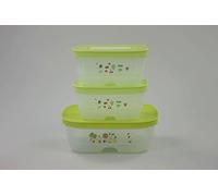 TUPPERWARE Boîte VentilOfrais 2x 375 ml vert jaune + 1x 800 ml vert jaune