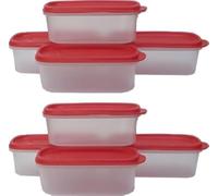 Tupperware Boîtes de Conservation Plastique Smart Saver, 500 ml, Ensemble 8, Rouge