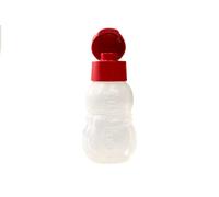 Tupperware Bouteille à emporter pour enfant Bonhomme de neige 350 ml Transparent/rouge avec paillettes EcoEasy
