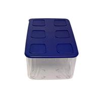 Tupperware Clear Mates Clear & Fresh Récipient rectangulaire 2,5 l avec couvercle - Bleu transparent bleu foncé facilement empilable pour garder la fraîcheur - Boîte pour légumes, fruits, saucisses ou