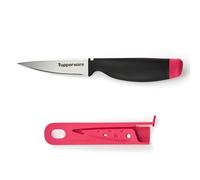 Tupperware Couteau à Éplucher avec Fourreau - Lame Acier Inoxydable Japonais 8 cm - Coupe Précise Fruits et Légumes - Manche Ergonomique et Étui Verrouillable Smart Lock - Ultra Tranchant