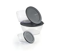 Tupperware Crystal Clear Store & Serve Collection Lot de 6 boîtes de conservation alimentaire en tritan/copolyester Passe au lave-vaisselle et sans BPA (3 bols, 3 couvercles)