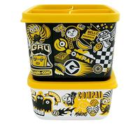 Tupperware Cubix Lot de 2 boîtes de conservation pour enfant 1 l + 650 ml Motif Minion Noir/blanc/jaune