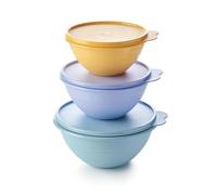 Tupperware Essentials Wonderlier Lot de 3 bols de rangement pour aliments - Préparez, stockez et transportez vos aliments - Couvercle hermétique - Durable et réutilisable - Empilables et emboîtables -