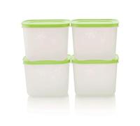 Tupperware FM II Lot de 4 boîtes de conservation en plastique Vert 1,1 l 1100 ml