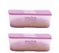 Tupperware Freezermate Lot de 2 boîtes de conservation en plastique pour réfrigérateur 1,5 l Rose/vert