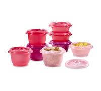 Tupperware Heritage Collection Lot de 16 boîtes de conservation alimentaire en rose vintage, passent au lave-vaisselle et sans BPA (8 récipients, 8 couvercles)