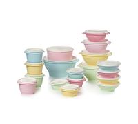 Tupperware Heritage Collection Lot de 36 boîtes de conservation alimentaire de couleurs vintage - Passe au lave-vaisselle et sans BPA - (18 récipients + 18 couvercles)