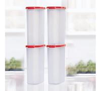 Tupperware Lot de 4 boîtes d'épicerie en plastique Rouge 2,3 l