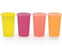 Tupperware Lot de 4 gobelets en plastique Multicolore 340 ml