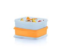 Tupperware Lunch-It Portion & Go Lot de 2 boîtes à déjeuner compactes, bleu et orange, passe au lave-vaisselle et sans BPA (2,3 tasses/550 ml)