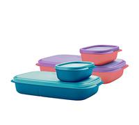 Tupperware Mylunch Boîte à déjeuner étanche en plastique - 2 pièces (590 ml, rose, violet, bleu)