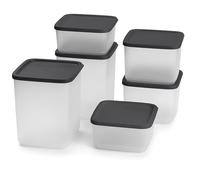 Tupperware Set 6 Boîtes Cubix Hermétiques Conservation Aliments Réfrigérateur - 3 Formats 2x650ml 2x1L 2x1,8L - Couvercles Antidérapants Empilables - Lavable Lave-Vaisselle Cuisine Pratique Qualité