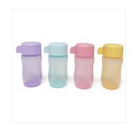 Tupperware To Go Eco Lot de 4 mini gourdes 90 ml avec bouchon à visser Vitamine Shot Ecoeasy 90 ml Multicolore Violet Orange Turquoise Saumon