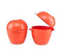 Tupperware To Go Lot de 2 boîtes à fruits - Boîte de rangement pour pommes - Rose - Avec trousse de toilette