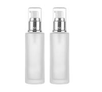 TUPSYBL Lot de 2 flacons distributeurs à pompe en verre dépoli de 120 ml pour crème cosmétique, crème cosmétique, mélanges d'huiles essentielles, WTTK86268