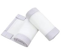 TupTam Barreaux Protection Filet Tour de Lit Bébé Mesh 3D Pack de 2 pièces, Blanc/Gris, env. 128 x 30 cm (pour lit d'enfant 140x70)