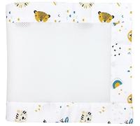 TupTam Barreaux Protection Filet Tour de Lit Bébé Mesh 3D Pack de 2 pièces, Têtes d'animaux Safari, env. 128 x 30 cm (pour lit d'enfant 140x70)