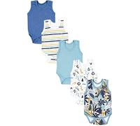 TupTam Body Bébé - Lot de 5 Bodies Bébé Coton Unis, Garçon ou Fille, Certifiés OEKO-TEX, Koala/Safari/Rayures/Vert menthe/Orange/Bleu, 116