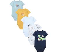 TupTam Body Bébé - Lot de 5 Body Bébé Garçon en Coton - Body Bébé 0-3 Mois Respirants et Pratiques, Crocodile/Bleu foncé/Tigre/Jaune moutarde/Zèbre/Bleu, 104