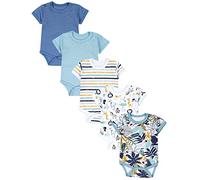 TupTam Body Bébé - Lot de 5 Body Bébé Garçon en Coton - Body Bébé 0-3 Mois Respirants et Pratiques, Koala/Safari/Rayures/Vert menthe/Orange/Bleu, 98