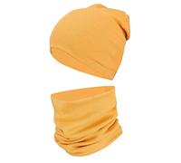 TupTam Bonnet et écharpe enfant - Ensemble doux automne hiver, Jaune, 52-56