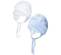TupTam Bonnet pour Bébé avec Cache-Oreilles, Lapin Bleu Clair/Blanc, 62-68