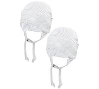 TupTam Bonnet pour Bébé avec Cache-Oreilles, Motif à Rayures/Gris, 50-56