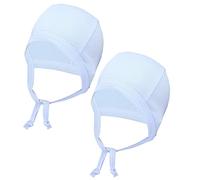TupTam Bonnet pour Nouveau-né Filles Garçons, avec Cordon, Lot de 2, Bleu, 50-56