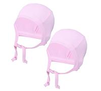 TupTam Bonnet pour Nouveau-né Filles Garçons, avec Cordon, Lot de 2, Clair Rose, 62-68