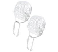TupTam Bonnet pour Nouveau-né Filles Garçons, avec Cordon, Lot de 2, Rayé Gris, 62-68