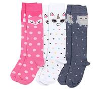 TupTam Chaussettes Hautes pour Filles à Motifs, Lot de 3, Mix de couleurs 1, 23-26