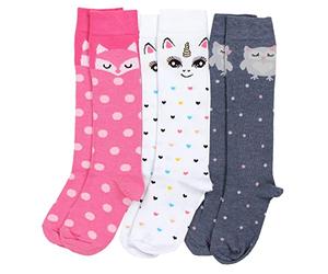 TupTam Chaussettes Hautes pour Filles à Motifs, Lot de 3, Mix de couleurs 1, 31-34