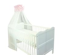 TupTam Ciel de Lit pour Bébé avec Un Nœud Transparente, Clair Rose, env. 170x240 cm