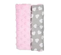 TupTam Coussin de Ceinture de Voiture Enfants lot de 2, Coeurs Blanc/Rose
