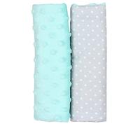 TupTam Coussin de Ceinture de Voiture Enfants lot de 2, Pois Blanc/Menthe