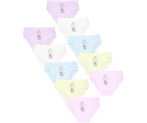 TupTam Culotte Fille 10 Pièces - sous-vêtements Confortables en Coton, Licorne Hippocampe Rose Jaune Bleu Ecru Ptit, 92-98