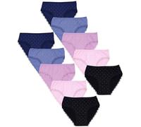 TupTam Culotte Fille 10 Pièces - sous-vêtements Confortables en Coton, Slip/Dentelle Points Rose poudré Bleu foncé Noir, 104-110