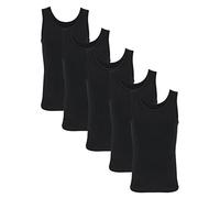 TupTam Débardeurs Garçon - Lot de 5 Maillots de Corps Enfant sans Manches en Coton, Confortables, Noir, 152-158