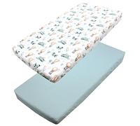 TupTam Draps Housse pour Lit Bébé Enfant Lot de 2, Renards en Avion/Vert, 90 x 200 cm