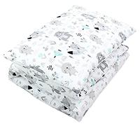 TupTam Enfants Couette à Motifs Set Couverture Toute l'année Couverture Oreiller Plat 2pcs., Les Ours/Renard/Monnaie, 135x100 cm