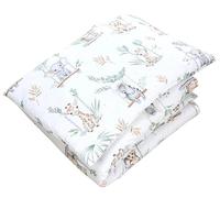 TupTam Enfants Couette à Motifs Set Couverture Toute l'année Couverture Oreiller Plat 2pcs., Safari sur la balançoire, 135x100 cm